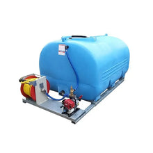 Indlæs billede til gallerivisning 3000 liter vandingsanlæg med beholder pumpe og tilbehør Robuste vandtanke monteret på galvaniserede rammer, er perfekte til vanding af haver og grønne områder, veje eller motorvejs sid