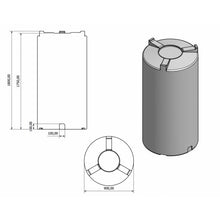Indlæs billede til gallerivisning Vandtank rund cylinderformet 1025 Liter ø90cmxH118cm