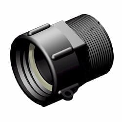 Adapter 61mm IBC grovgevind til alm 2” BSP rørgevind - Fødevaregodkendt