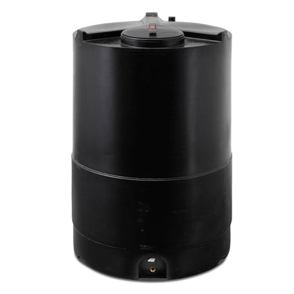 2000 liter drikke-vandtank sort cylinderformet L126cmxB126xmxH175cm