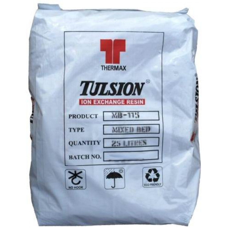 1, 5, 11 liter Tulsion MB115  markedets bedste DI granulat produkter 25 Liter Tulsion MB-115 Tulsion MB-115 Virgin Mixed Bed DI granulat 25 L. Tulsion MB-115 Virgin DI granulat anvendes til fremstilling af deioniseret vand, hvilket giver ultra rent vand velegnet til vinduesvask med rentvandsanlæg Tulsion MB-111 Virgin Mixed bed DI granulat anvendes til fremstilling af deioniseret vand. Et gennemprøvet DI granulat i god kvalitet.