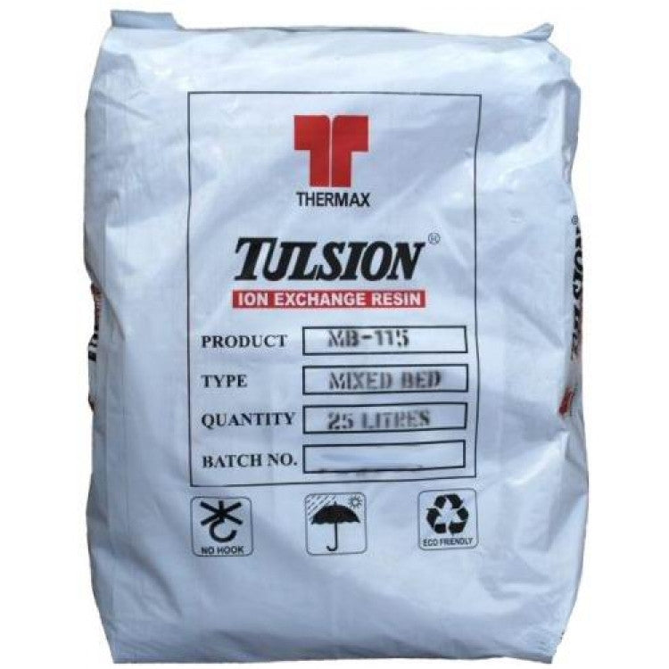 Vinduespudsning.com introducerede Tulsion MB-115 på det Danske marked i 2008. - Nu anerkendt som den bedste ionbytter-granulat til det Danske vand . Tulsion MB-115 er en højkvalitets de-ioniserings VIRGIN ionbyttermasse granulat mix til fremstilling af deioniseret / ionbyttet / demineraliseret vand. 25 liter TULSION MB