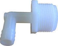 Slangestuds vinklet med gevind Vinklet Plast Tud / Slangestuds Til bl.a vandtank, filterhuse m.m hvor en 1/2" vandslange skal tilsluttes