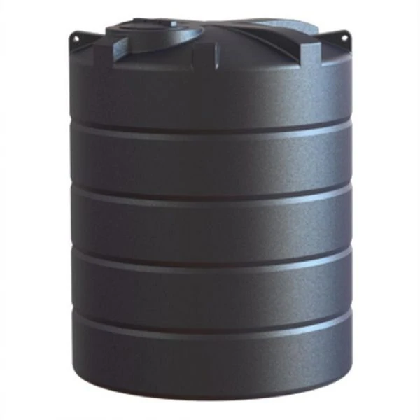 Lagertank lodret cylinderformet i sort 6000 ltr.
